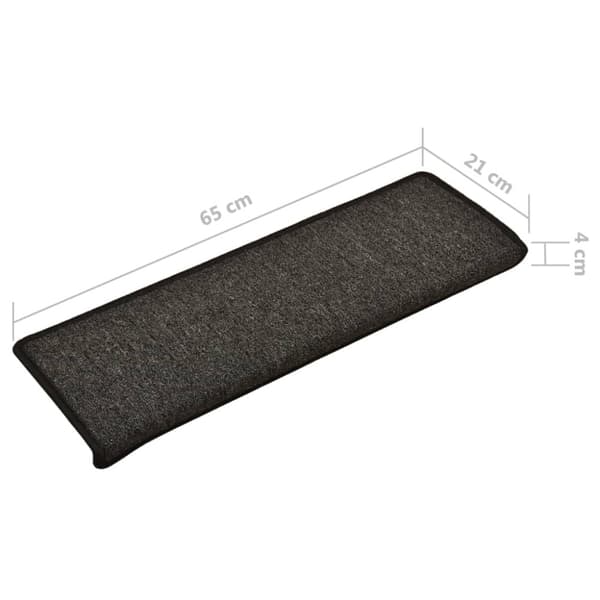 Trappmattor 15 st 65x21x4 cm antracit rektangulär kant