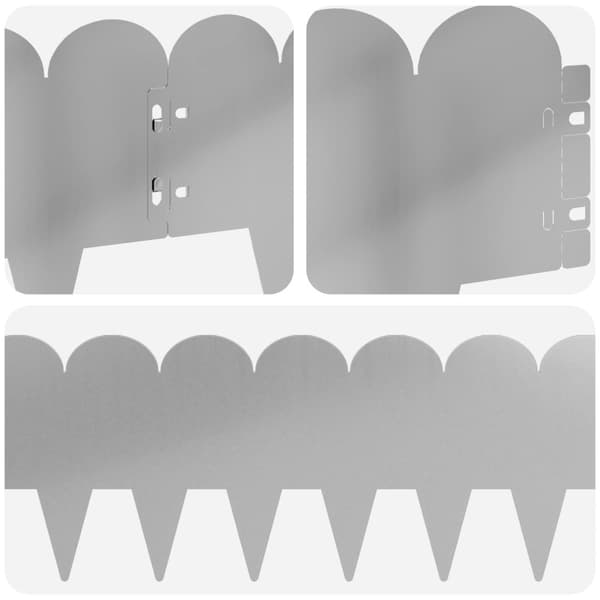 Kant för gräsmatta 10 pcs 103 x 20 cm Stål Silver