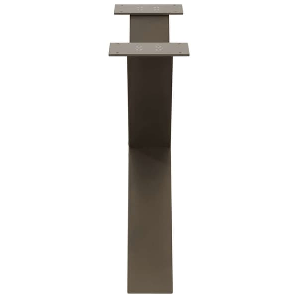 Soffbordsben X-formade 2 st naturstål 70x(42-43) cm stål