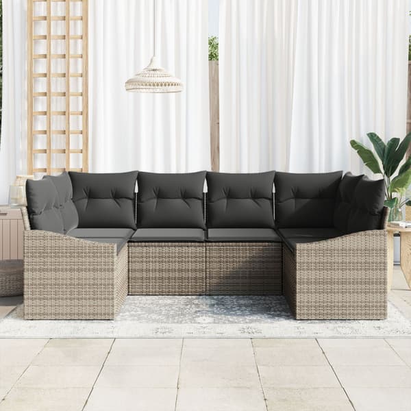 Soffset med kudde 6 pcs Grå konstrotting