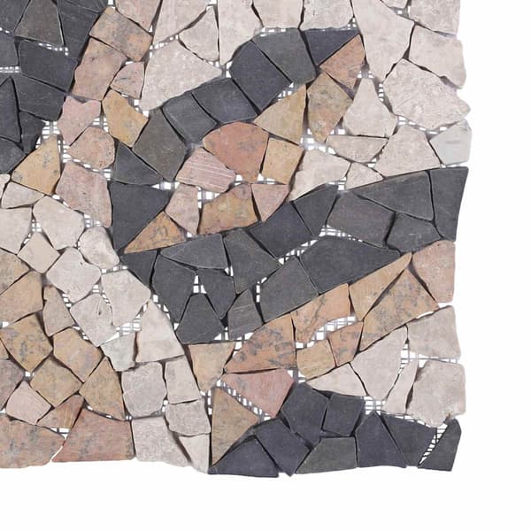 Mosaic Tiles Sun Pattern Flerfärgsdesign 120 x 120 cm Marmor
