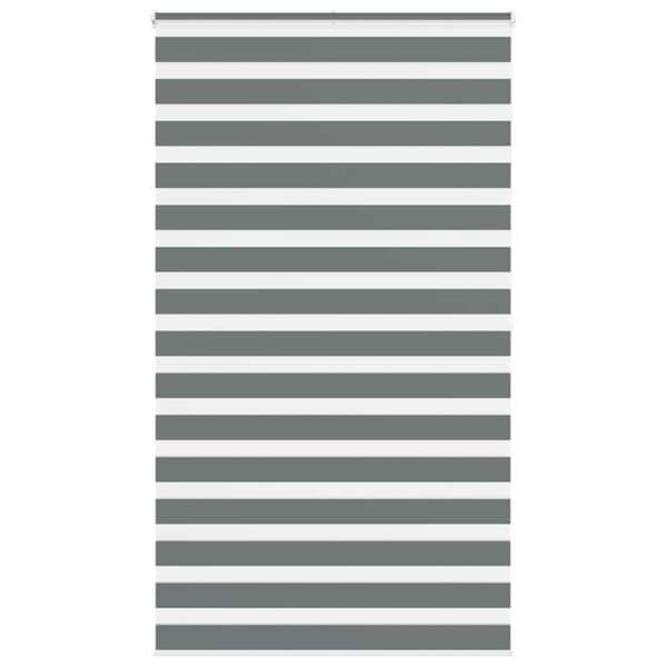 Rullgardin zebra mörkgrå 130x200 cm tyg bredd 125,9cm polyester
