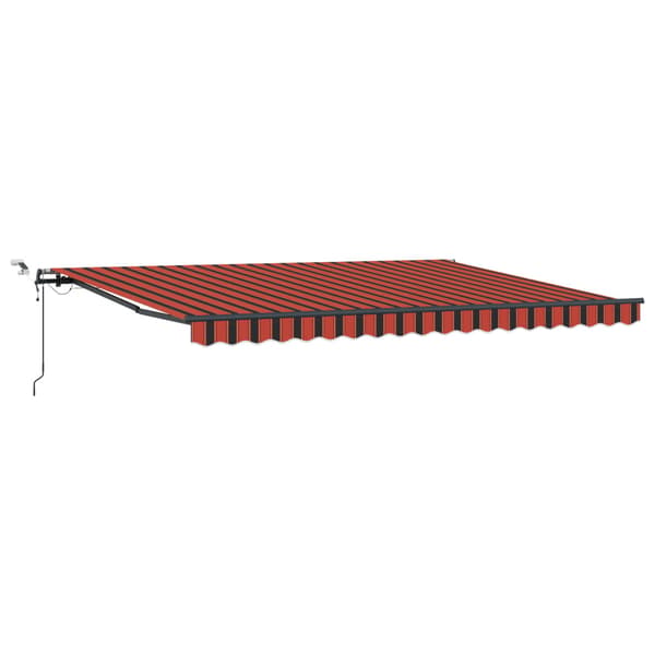 Markis tyg med orange och brun 450 × 350 cm Polyester