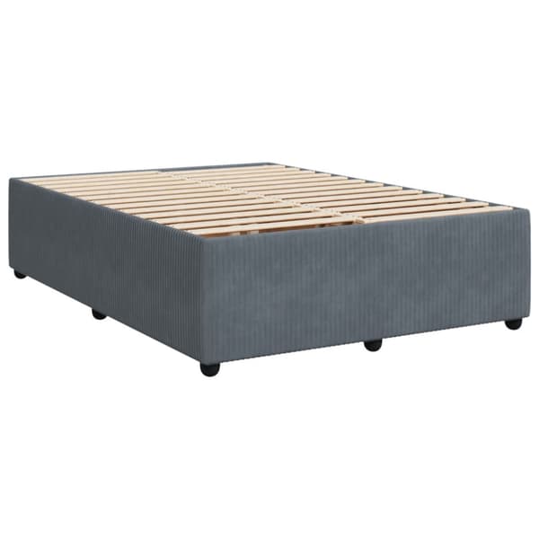 Ramsäng med madrass mörkgrå 140x200 cm sammet