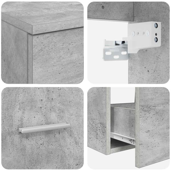 Badrumsmöbelset 2 pcs Betonggrå Konstruerat trä