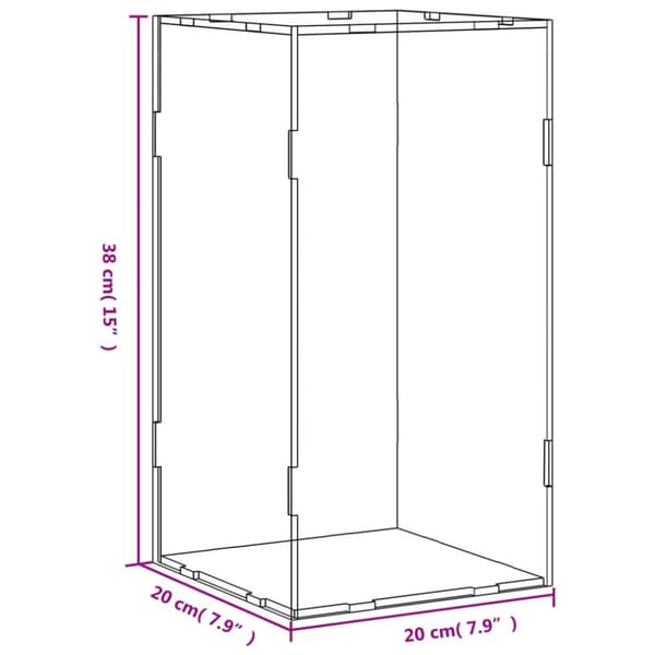Displaylåda transparent 20x20x38 cm akryl