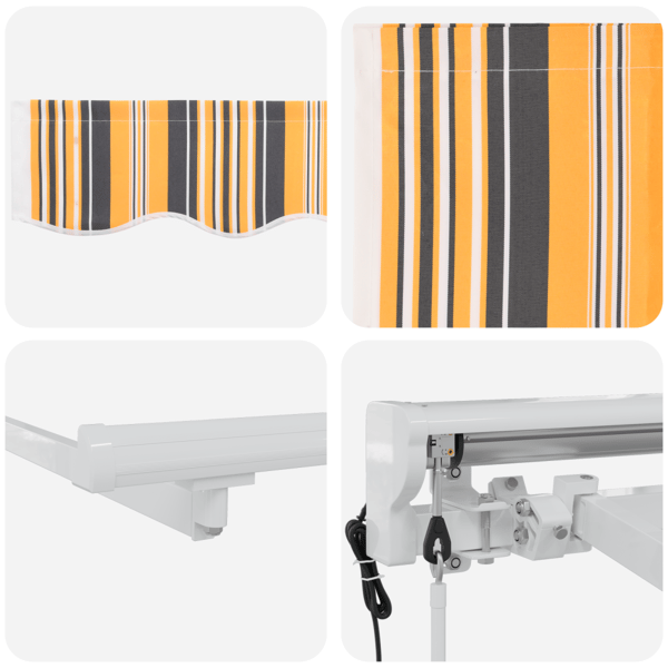 Markisram Gul och Grå 250 x 200 cm Polyester med PU-beläggning