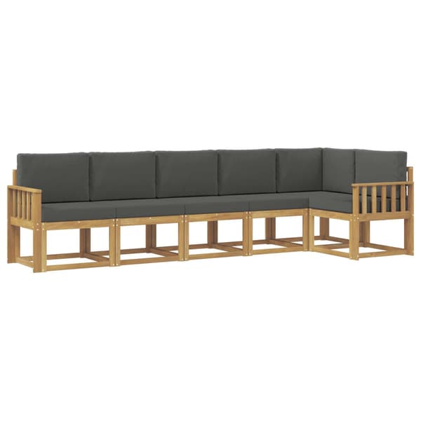Utomhussoffset med kudde 6 pcs Vit och antracit Polyester