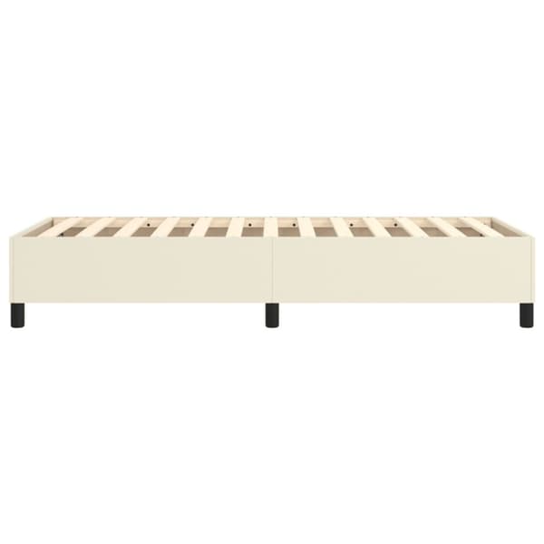 Boxspring-sängram gräddvit 80x200 cm konstläder