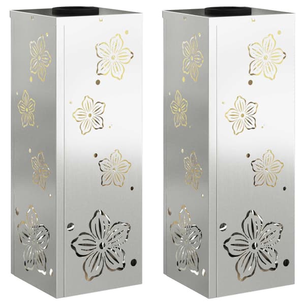 Solar LED Stig Ljus 2 pcs Silver Galvaniserat stål