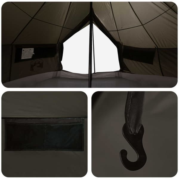 Tipi Tält Brun Grå 700 x 700 x 395 cm Polyester och Stål