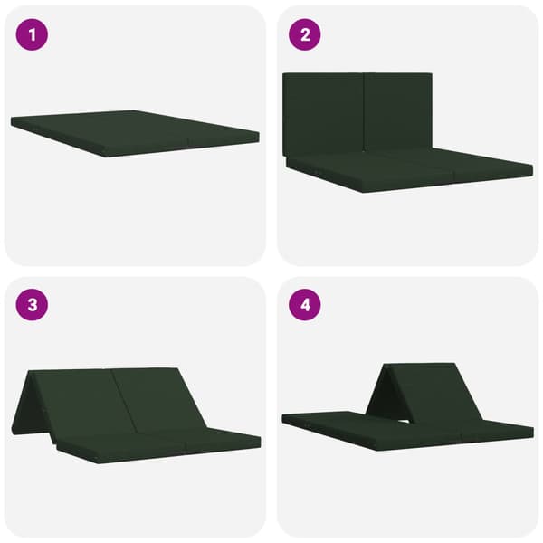 Fällbar Soffbed 140 x 67 x 45 cm Mörkgrön
