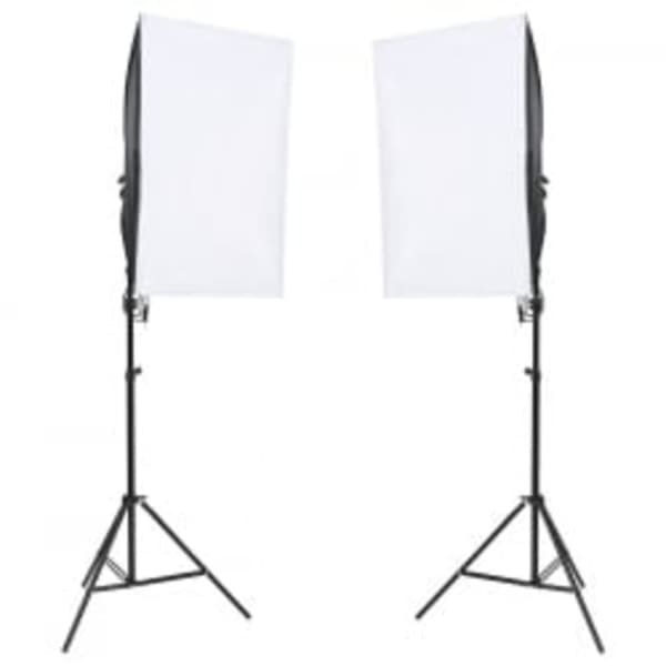 Fotostudio med lampor och reflexskärm