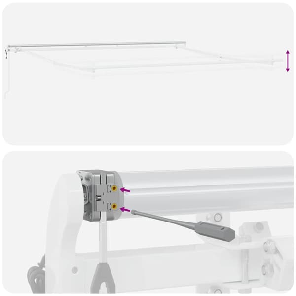 Markisram Vit 450 × 350 cm Aluminium