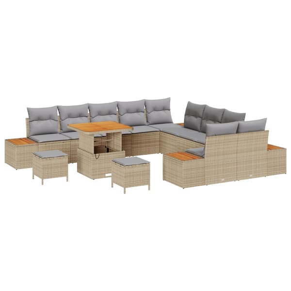 Trädgårdsoffset 13 pcs Beige konstrotting