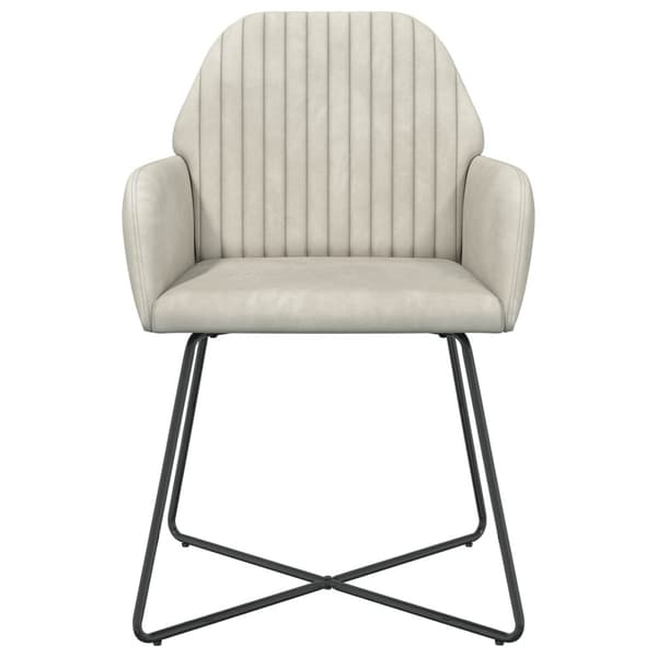 Matstolar 2 pcs Sammet Gräddvit 55 x 50 x 84 cm