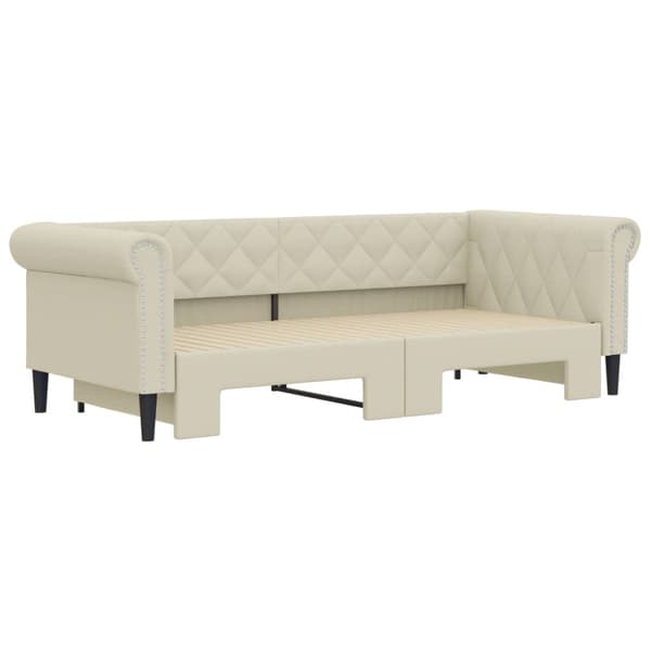 Dagbädd utdragbar gräddvit 90x200 cm konstläder