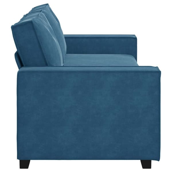 3-sitssoffa blå 220x78x84 cm sammet