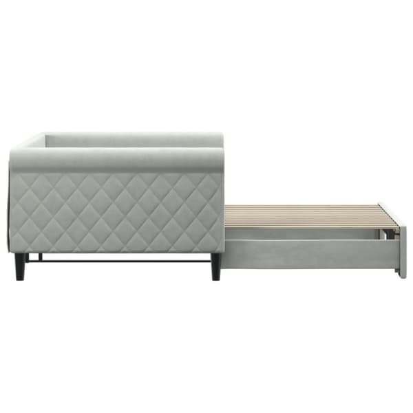 Dagbädd utdragbar ljusgrå 100x200 cm sammet