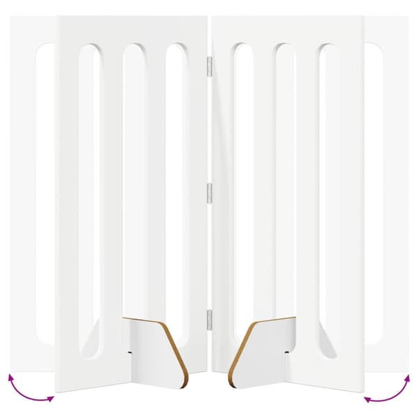 Fällbar husdjursgrind 2 pcs Vit 100,5 x 38 x 90 cm