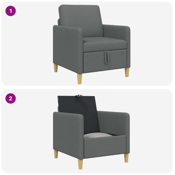 Soffa med förvaring Mörkgrå 72 x 78 x 87 cm Polyester