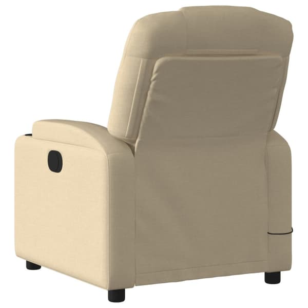 Massagefåtölj gräddvit tyg