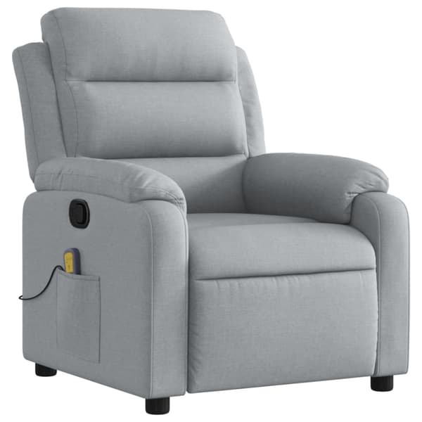 Massagefåtölj ljusgrå tyg