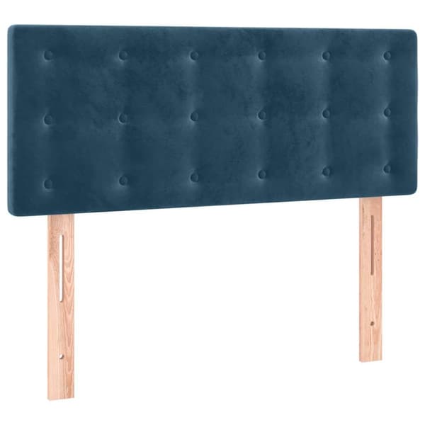 Sänggavel LED blå 100 x 5 x 78/88 cm sammet