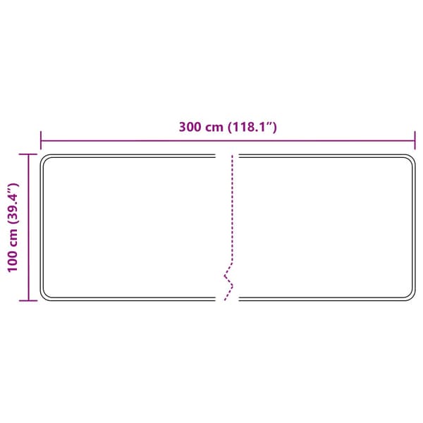 Mattlöpare MARSA Grå 300 x 100 cm Polyester och PVC