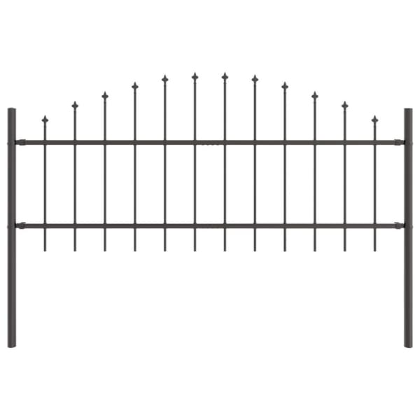 Trädgårdsstängsel 2 pcs Grå 170 x 140 cm Pulverlackerat stål