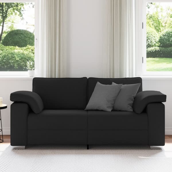 Tvåsitssoffa Svart 180 cm tyg