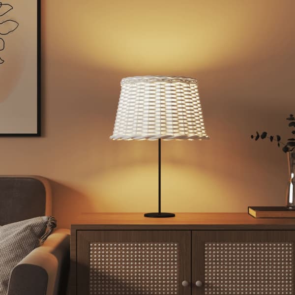 Lampskärm vit Ø45x28 cm korgmaterial