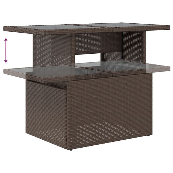Trädgårdsoffset med kudde 8 pcs Brun Poly rattan