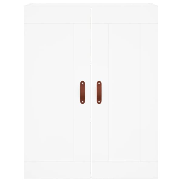 Högskåp vit 69,5x34x180 cm konstruerat trä
