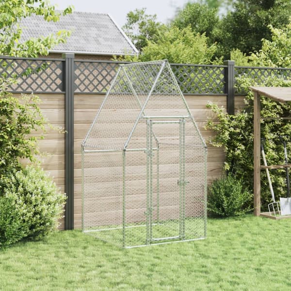 Hönsbur silver 100x100x190 cm galvaniserat stål