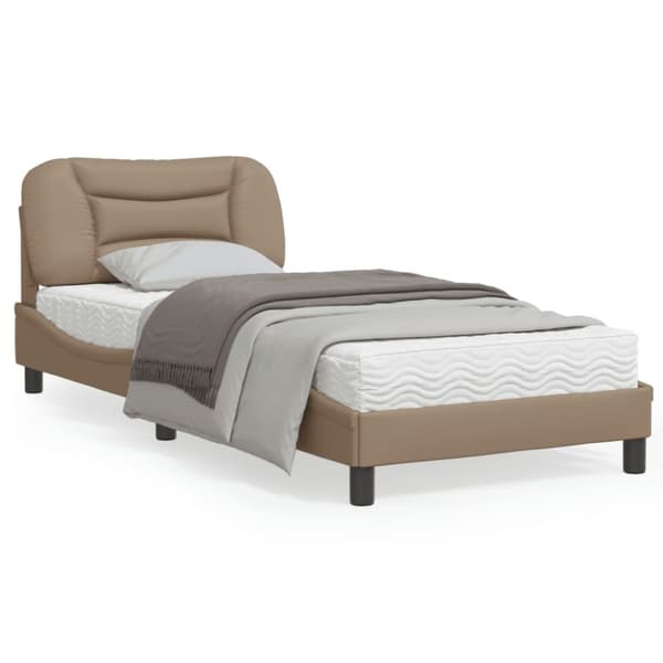 Bed Frame with LED without Mattress "Hvar" Cappuccino 80x200 cm
