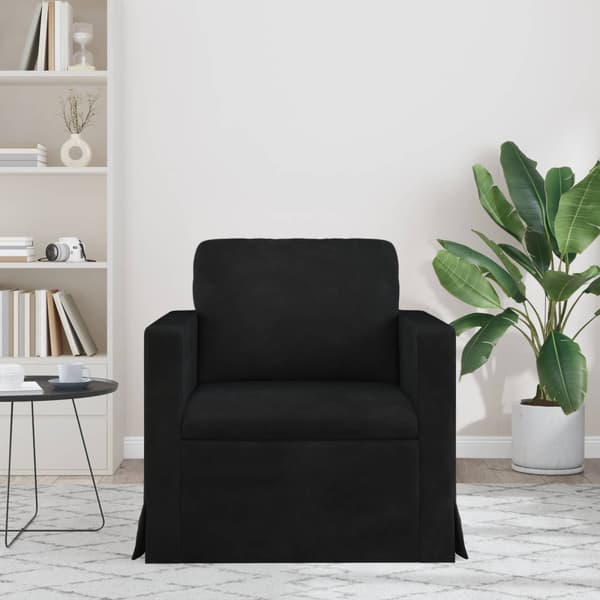 Soffa Svart 78 x 78 x 80 cm Sammet
