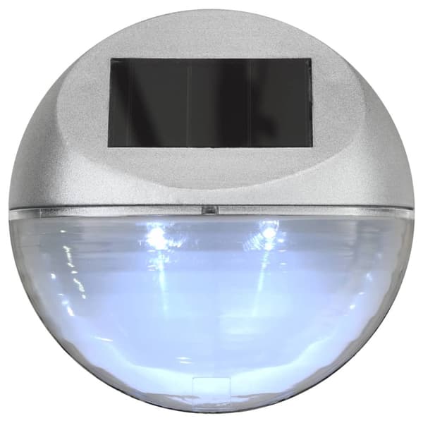Sollampa vägg LED set 12 st rund silver