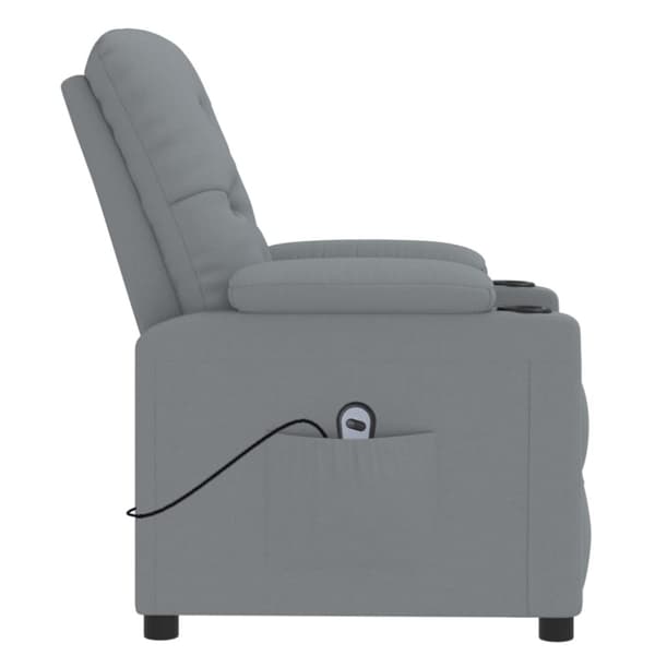 Elektrisk reclinerfåtölj ljusgrå tyg