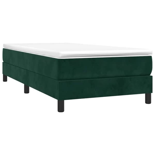 Boxspring-sängram mörkgrön 90x190 cm sammet