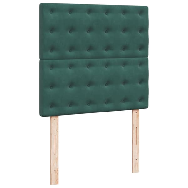 Ramsäng med madrass mörkgrön 90x190 cm sammet