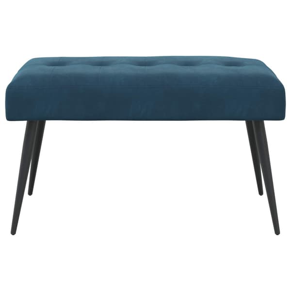 Bänk med knappar Blå 80 x 40 x 46 cm Sammet