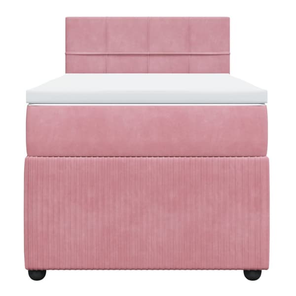 Ramsäng med madrass rosa 80x200 cm sammet