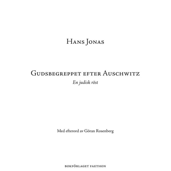 Gudsbegreppet efter Auschwitz : En judisk röst (bok, danskt band)