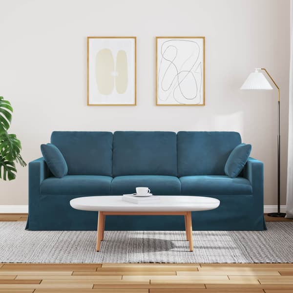 Soffa Blå 198 x 78 x 80 cm Sammet