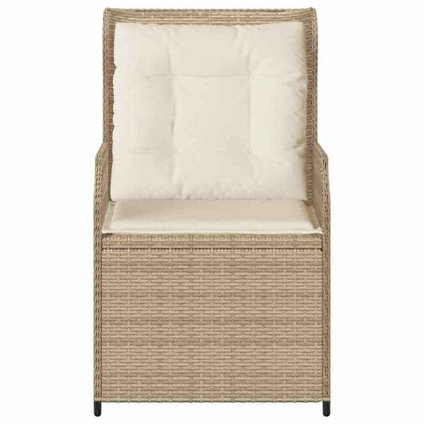Trädgårdsbänk 2 pcs Beige konstrotting