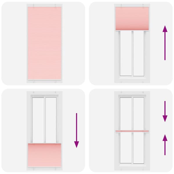 Plisserad persienn rosa 85x200 cm tyg bredd 84,4 cm polyester