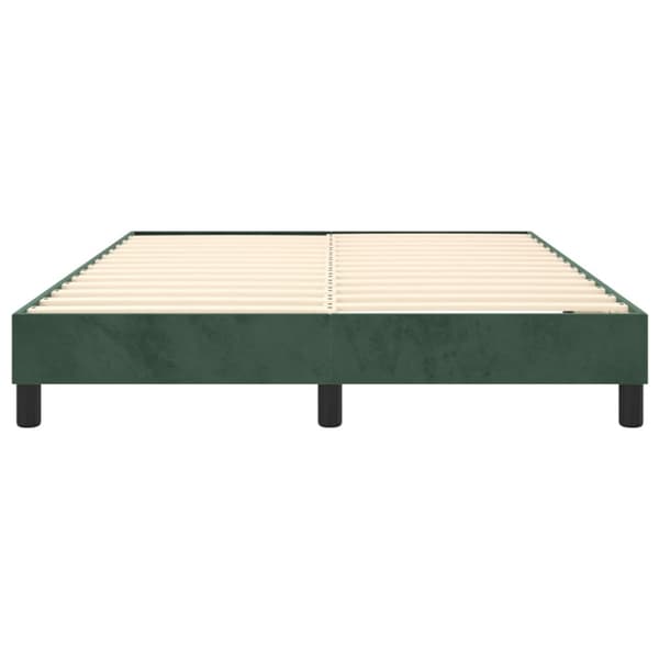 Boxspring-sängram mörkgrön 140x200 cm sammet