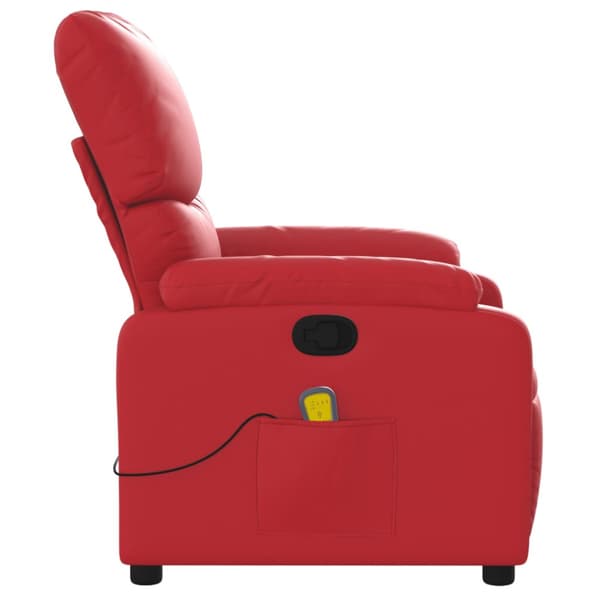 Massagefåtölj röd konstläder