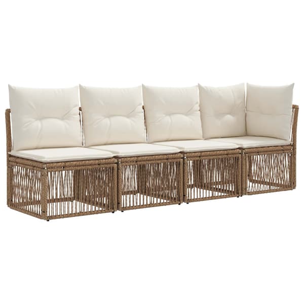 Trädgårdsoffset 10 pcs Beige konstrotting